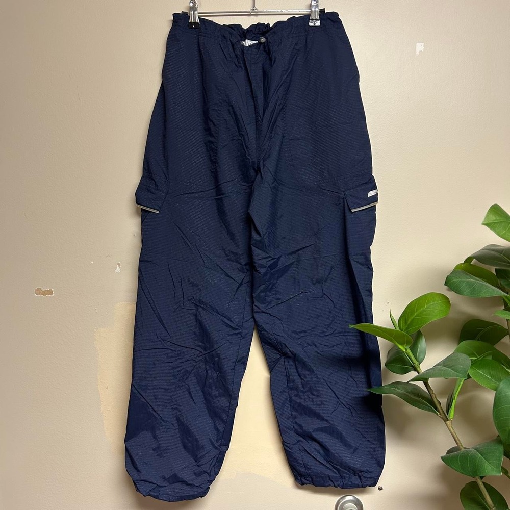Vintage Reebok Navy Utility Cargo Track Pants Mens Small Y2K 00s Blue Athletic